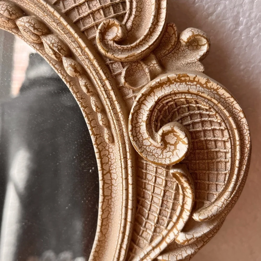 Vintage French Rococo style Oval Mirror wall mirror